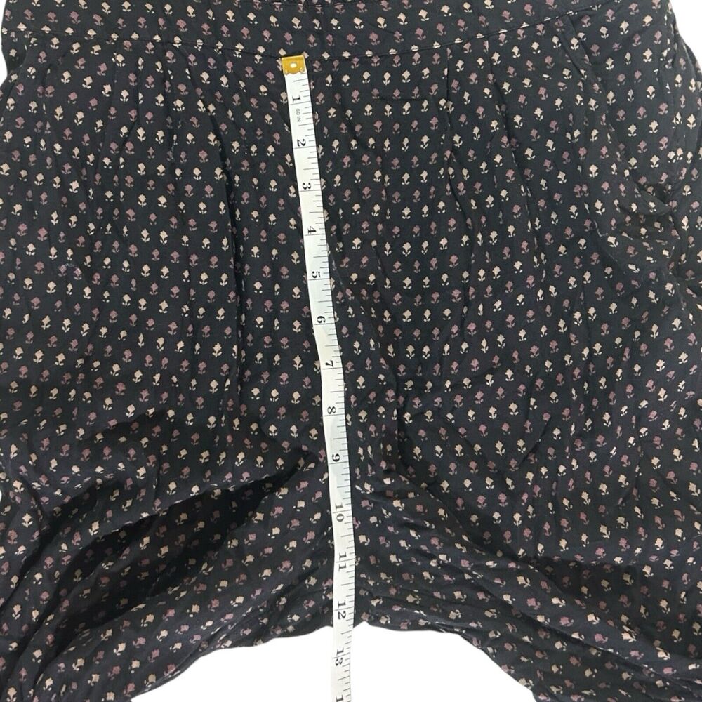 Fat Face Black Ditsy Floral Jumpsuit Romper Size 10 Viscose Adjustable Straps - Picture 10 of 16